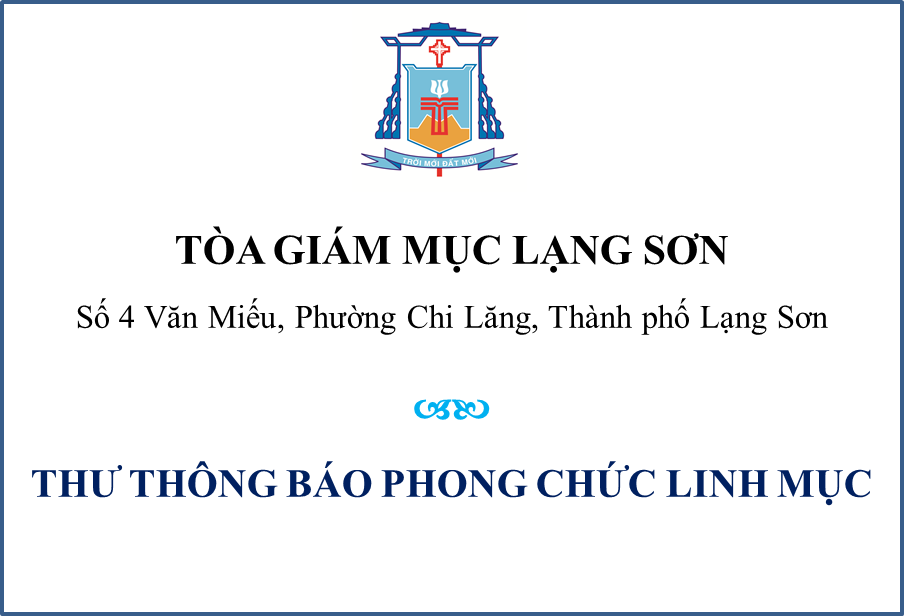 Thư Thông Báo Phong Chức Linh Mục