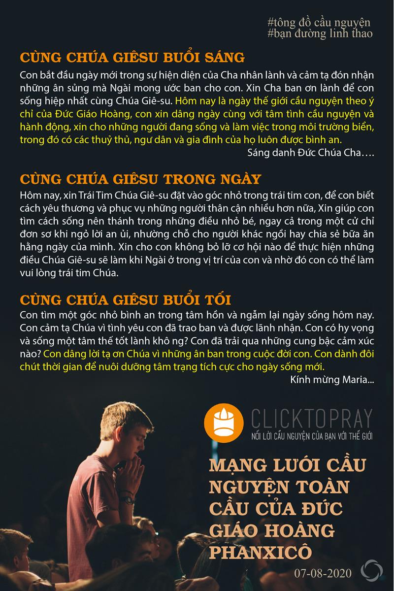Tông đồ Cầu nguyện ngày 07/8