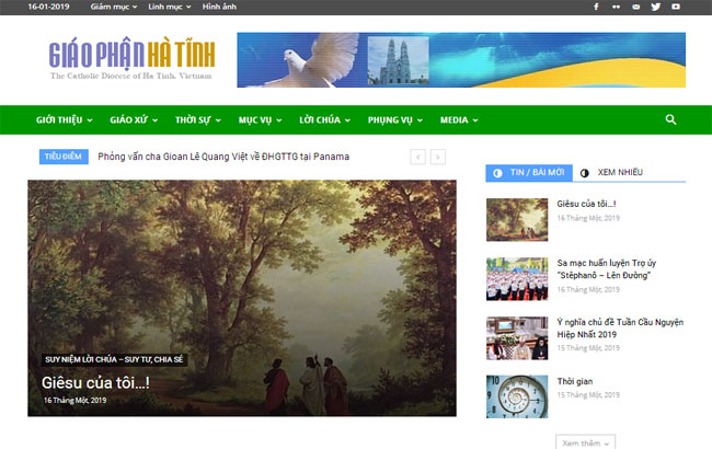 Thông báo về Website mới của Giáo phận Hà Tĩnh