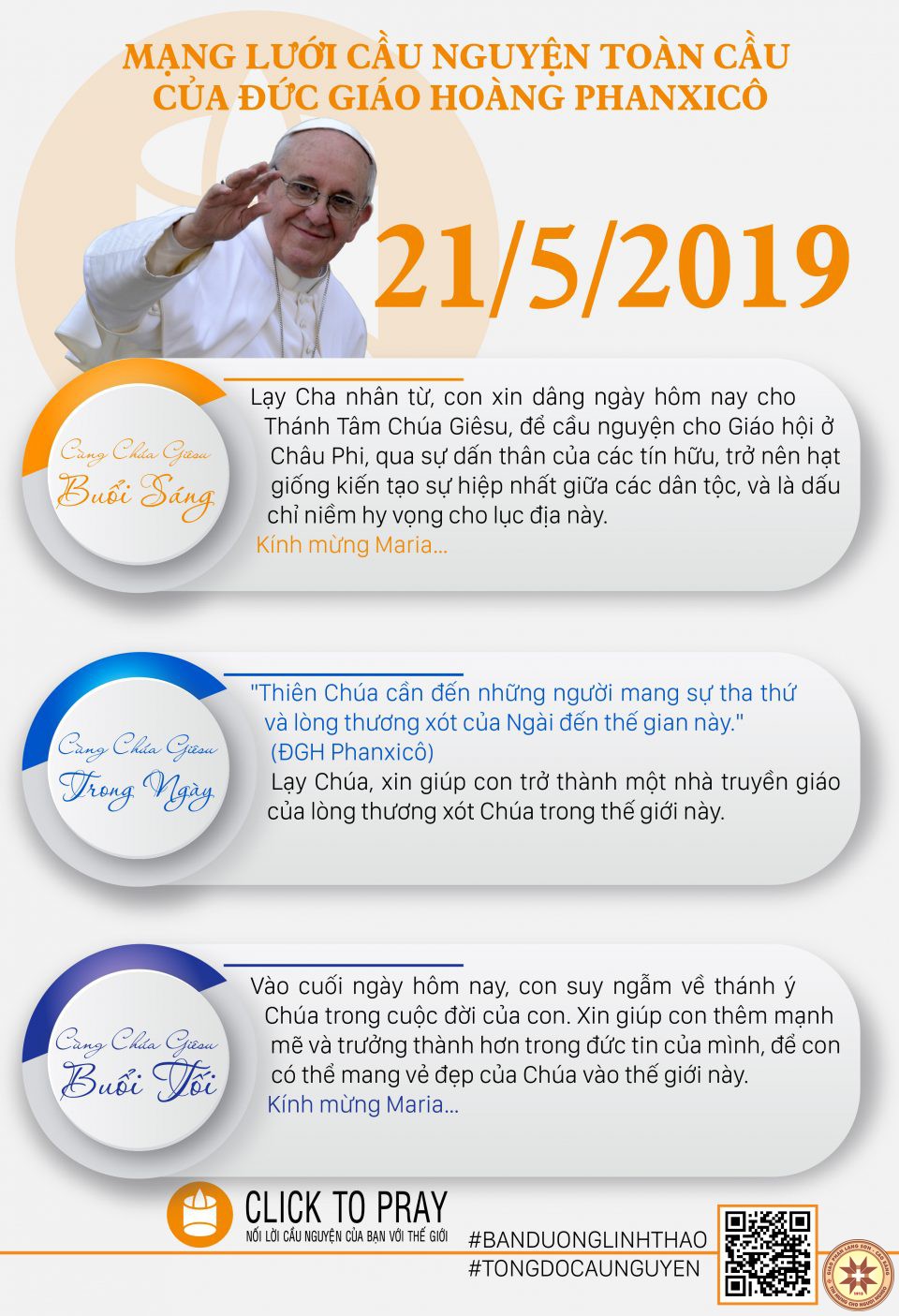 Tông đồ Cầu nguyện ngày 21/5