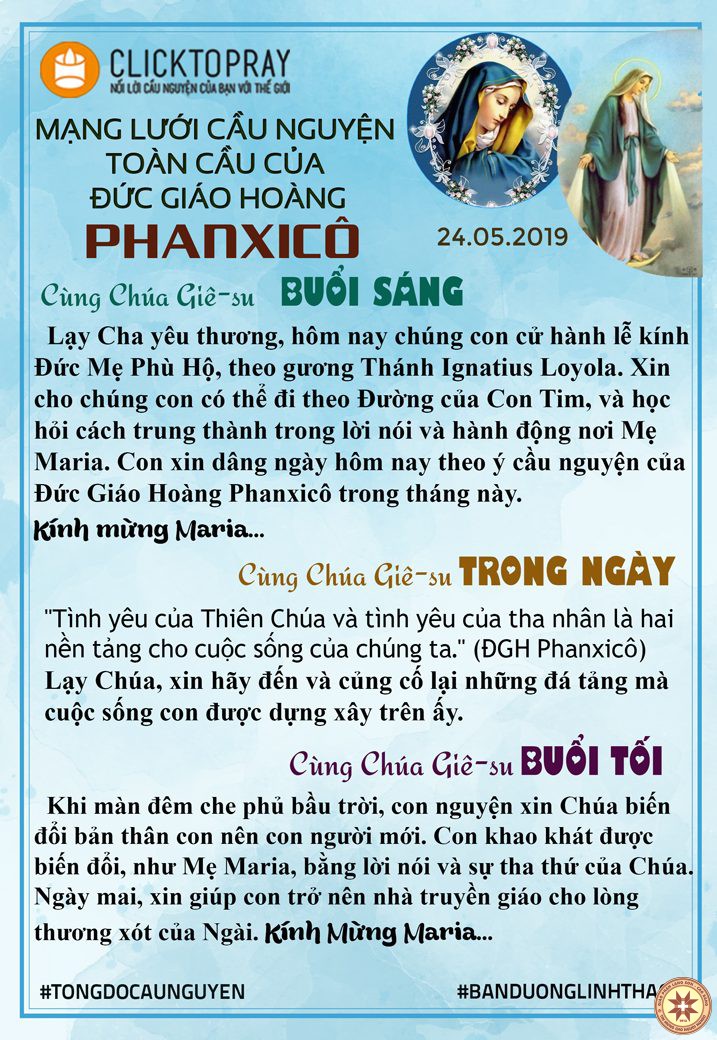 Tông đồ Cầu nguyện ngày 24/5