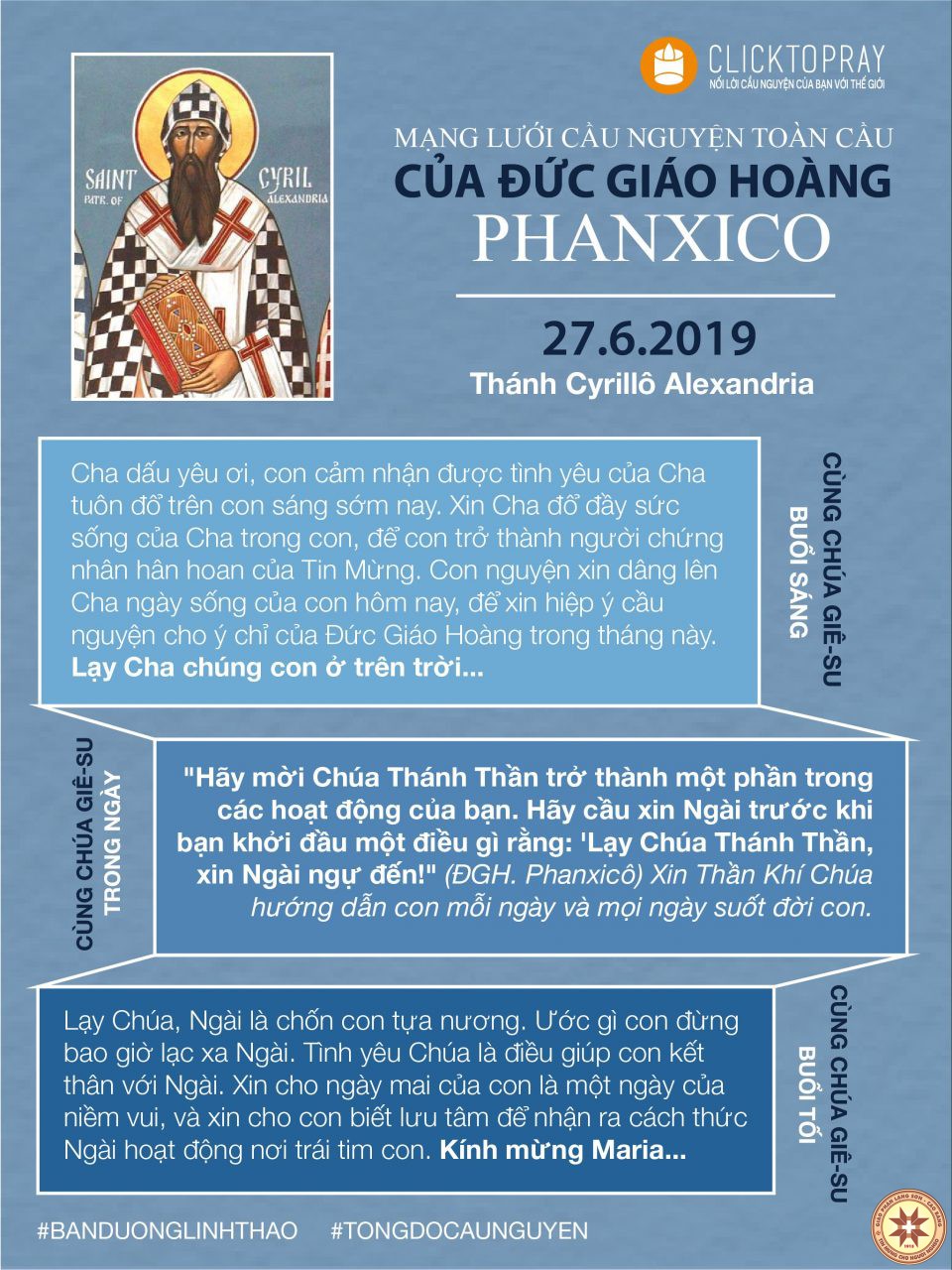 Tông đồ Cầu nguyện ngày 27/6