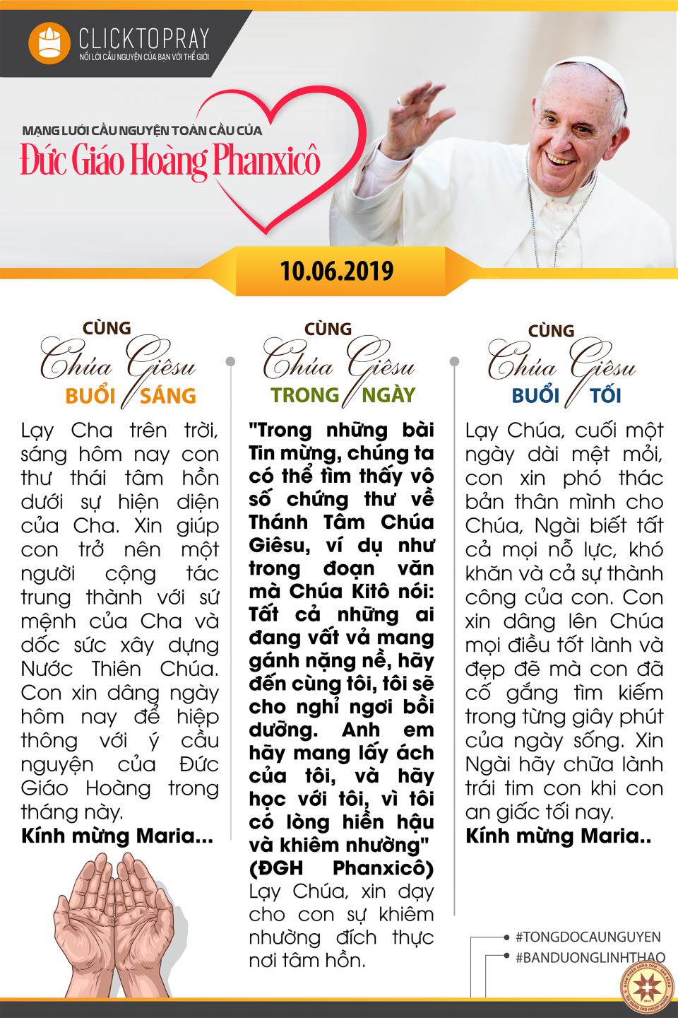 Tông đồ Cầu nguyện ngày 10/6