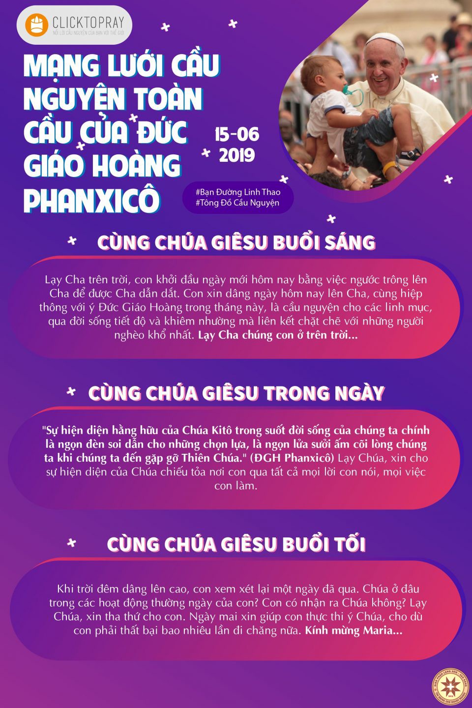 Tông đồ Cầu nguyện ngày 15/6