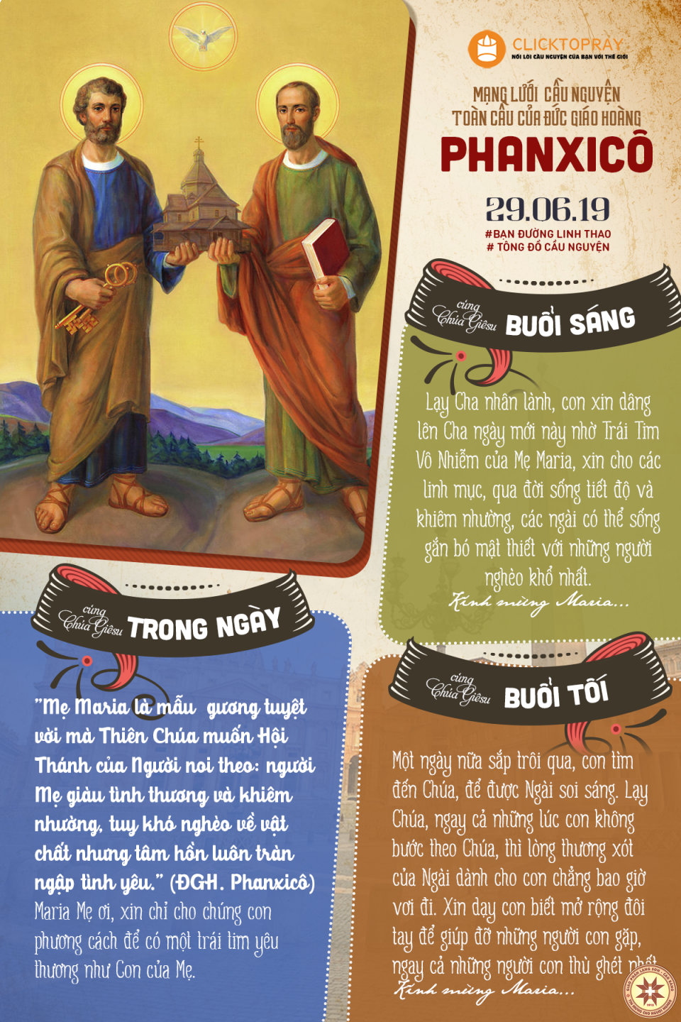 Tông đồ Cầu nguyện ngày 29/6