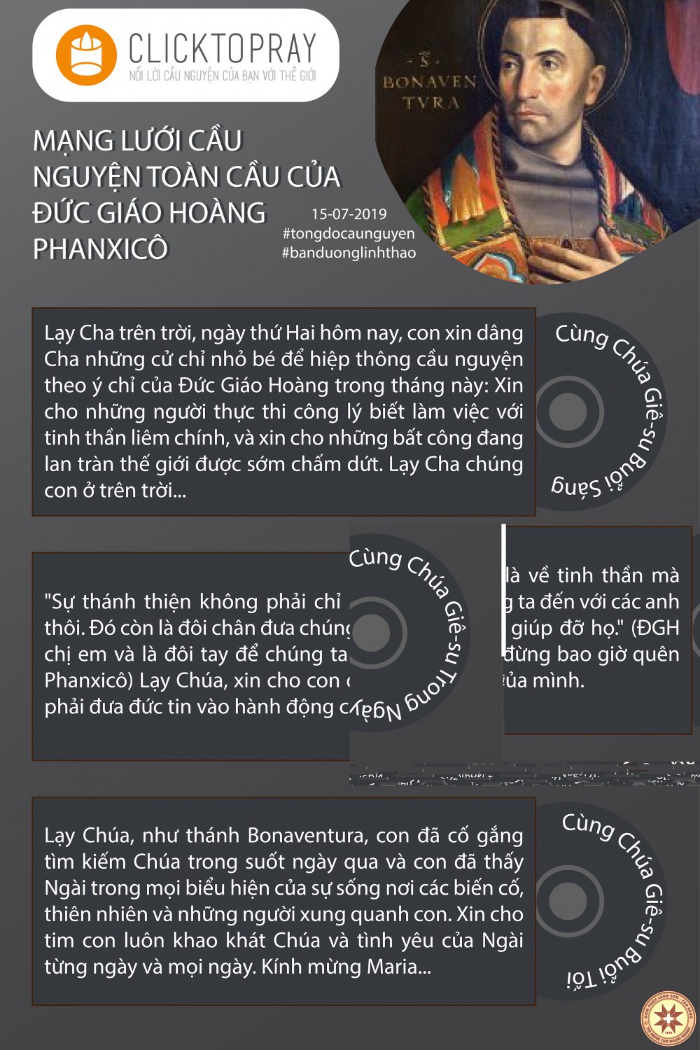 Tông đồ Cầu nguyện ngày 15/7