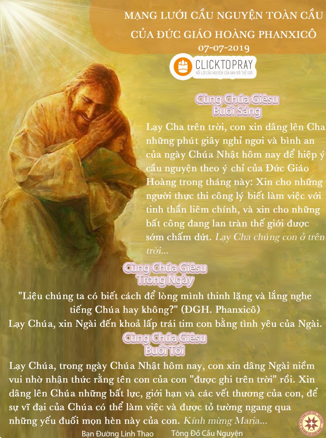 Tông đồ Cầu nguyện ngày 07/7