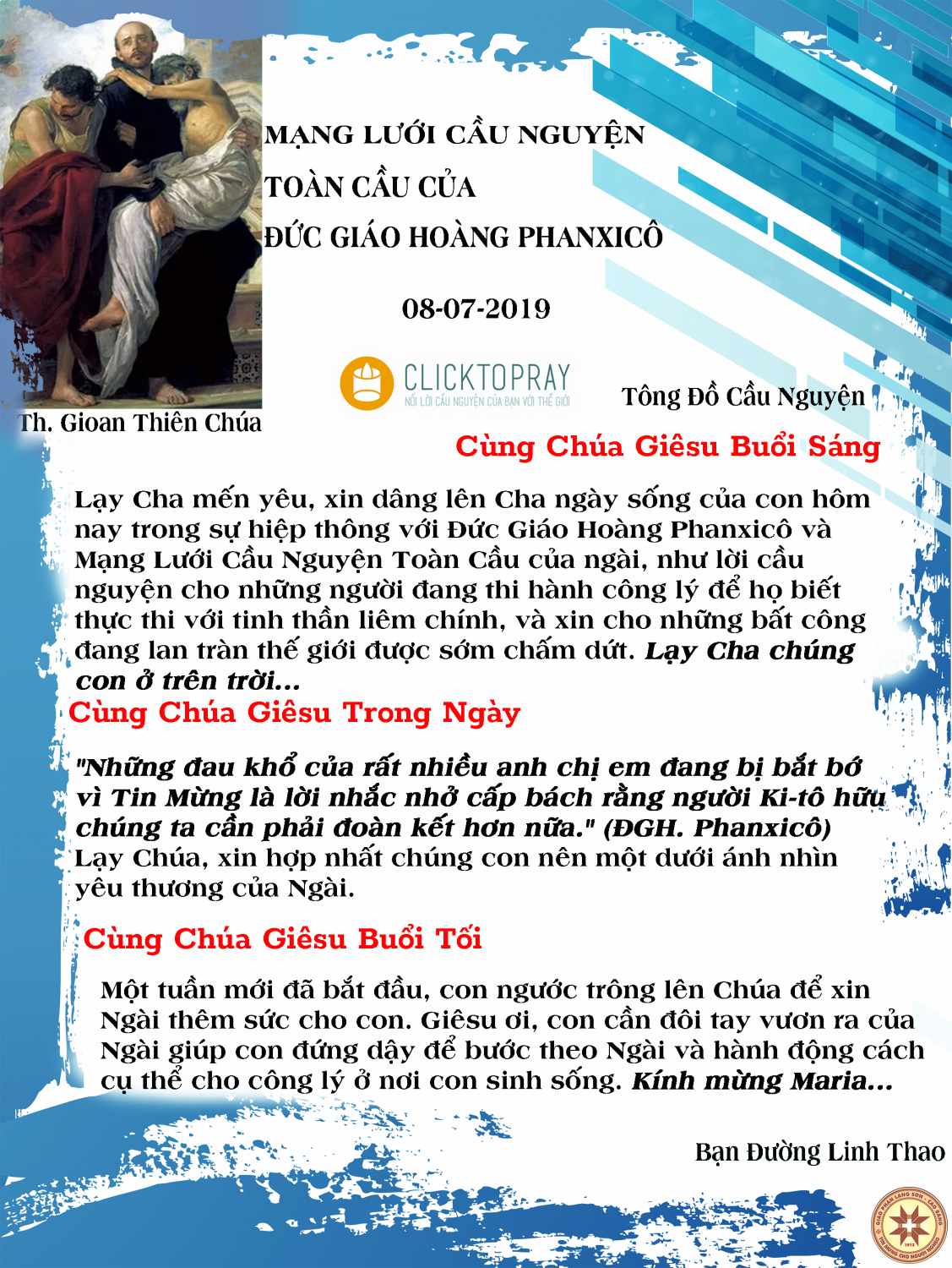 Tông đồ Cầu nguyện ngày 08/7