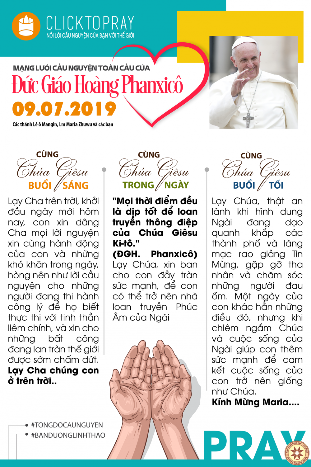 Tông đồ Cầu nguyện ngày 09/7