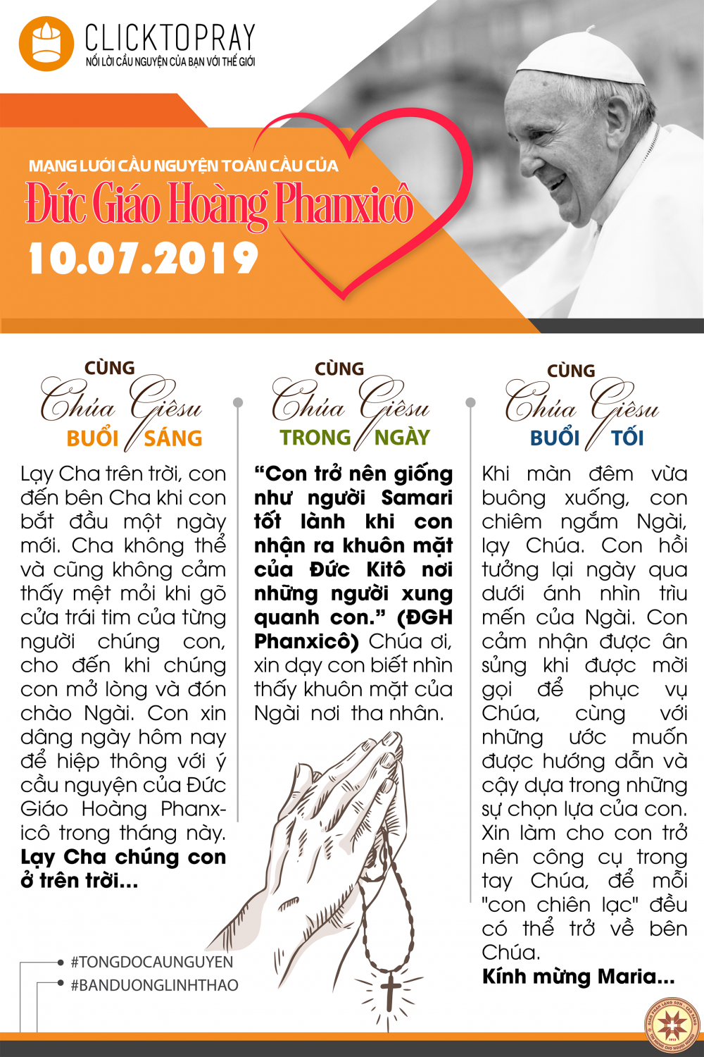 Tông đồ Cầu nguyện ngày 10/7