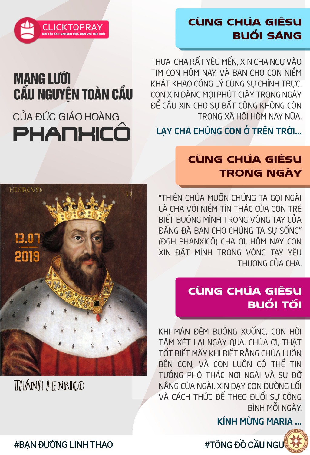 Tông đồ Cầu nguyện ngày 13/7