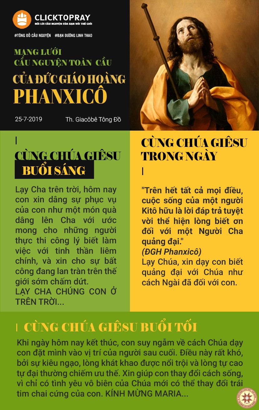 Tông đồ Cầu nguyện ngày 25/7