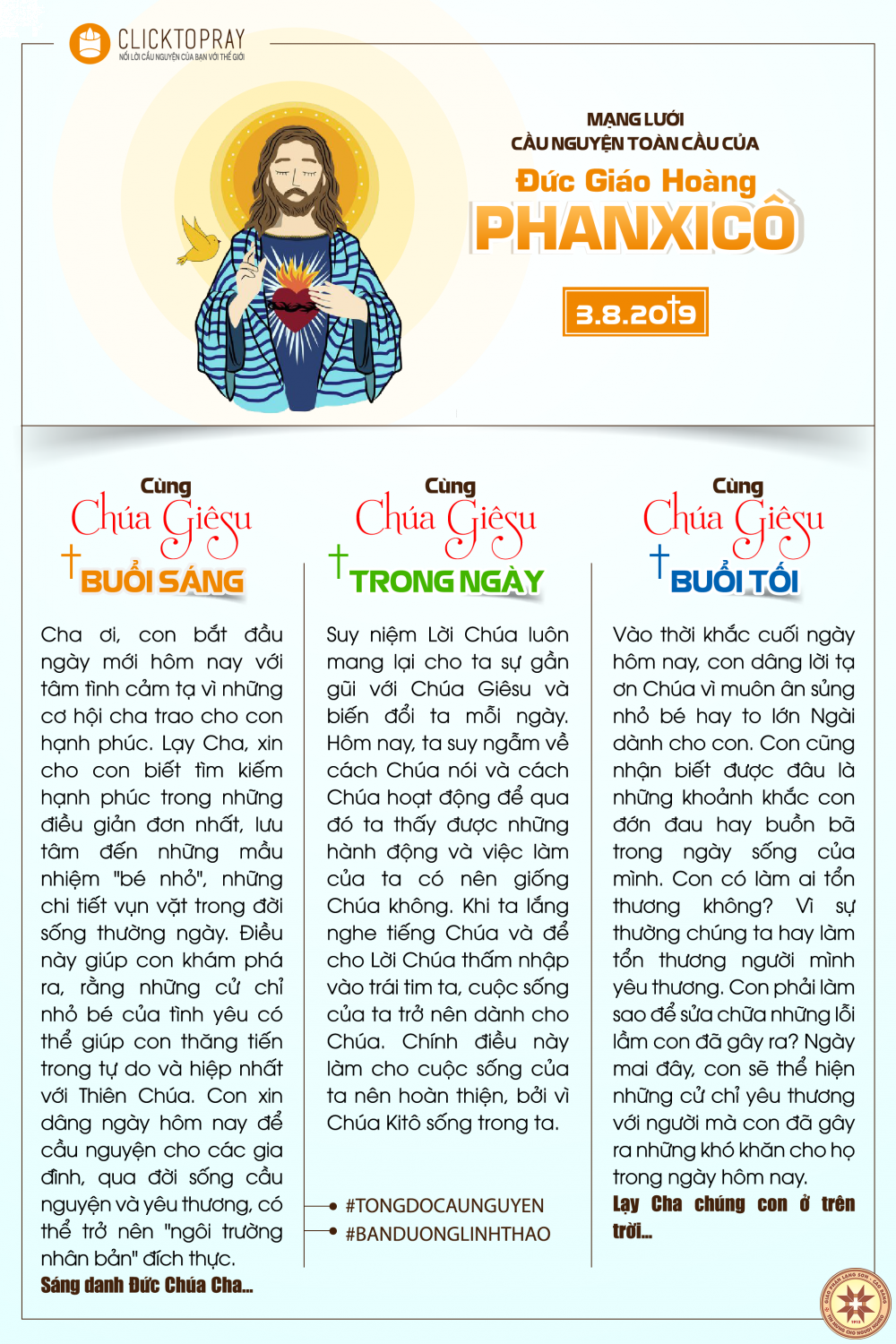 Tông đồ Cầu nguyện ngày 03/8