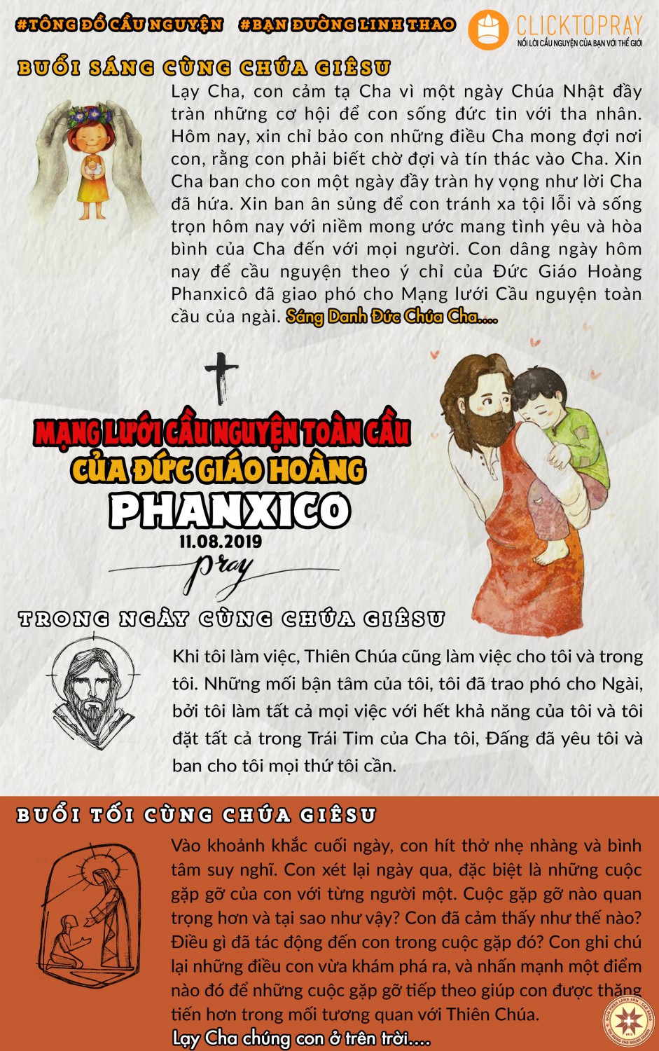 Tông đồ Cầu nguyện ngày 11/8