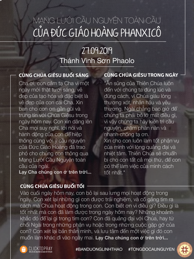 TÔNG ĐỒ CẦU NGUYỆN, NGÀY 27-09