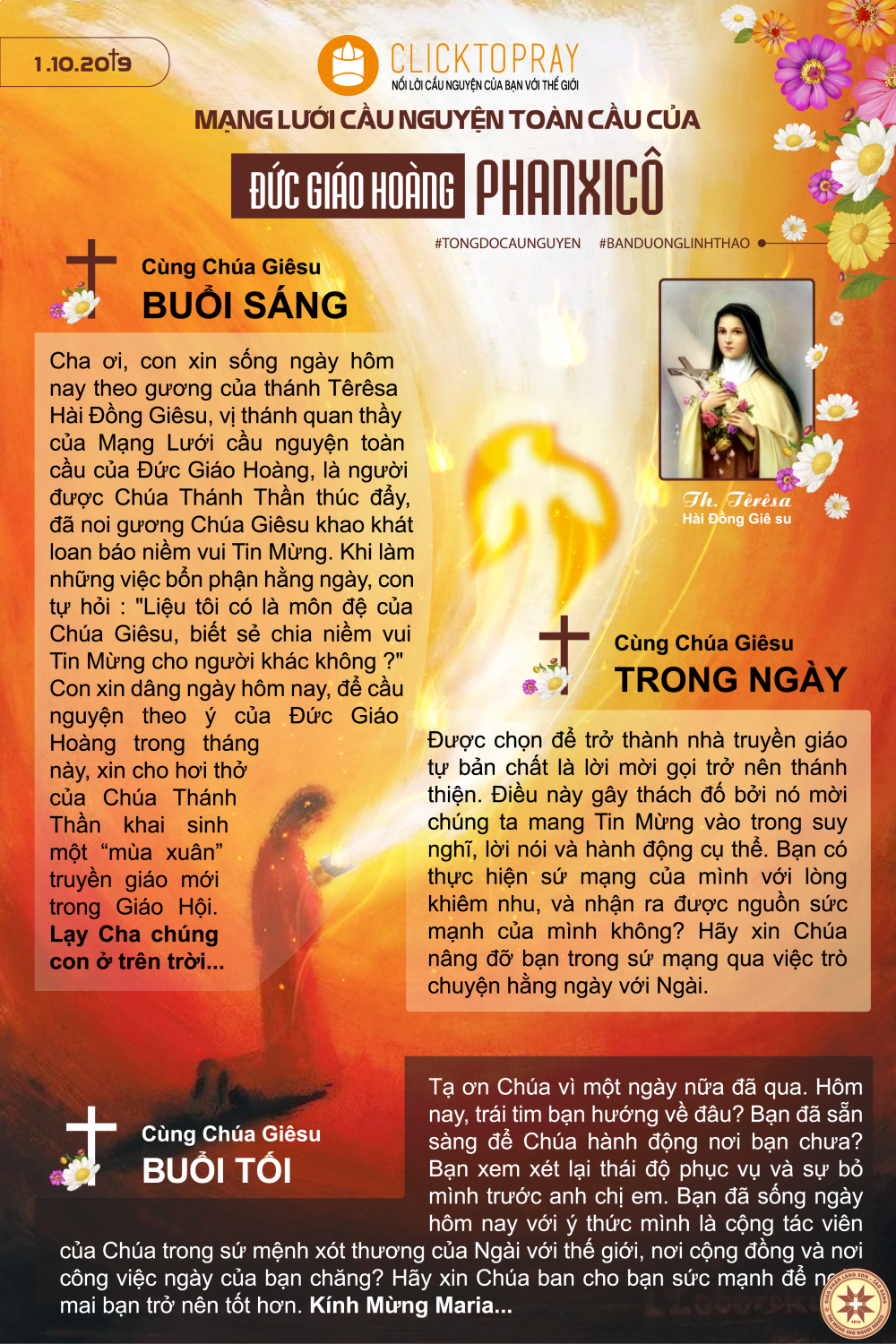 TÔNG ĐỒ CẦU NGUYỆN, NGÀY 01-10