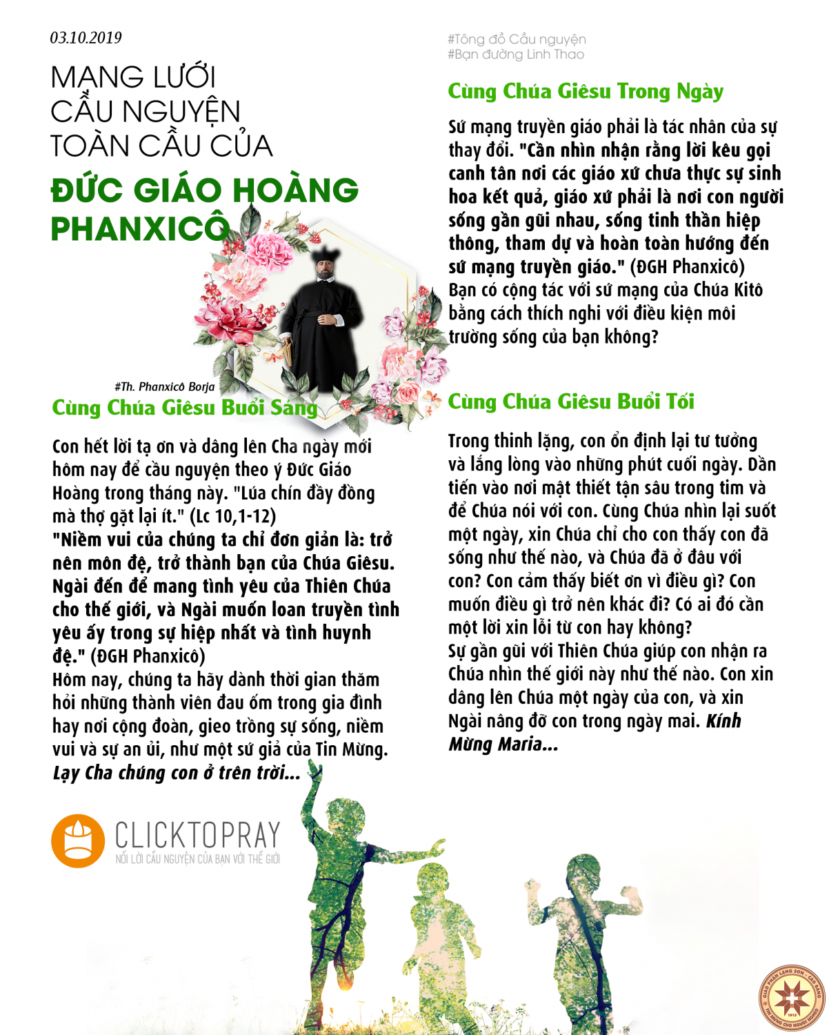 TÔNG ĐỒ CẦU NGUYỆN, NGÀY 03-10