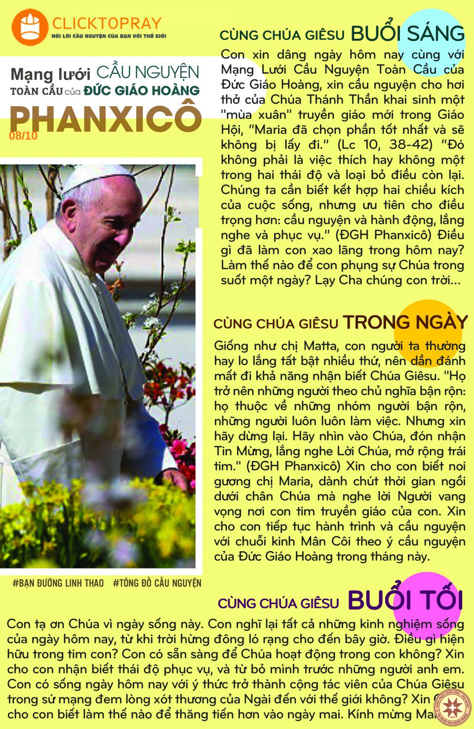 Tông Đồ Cầu Nguyện: Ngày 08-10