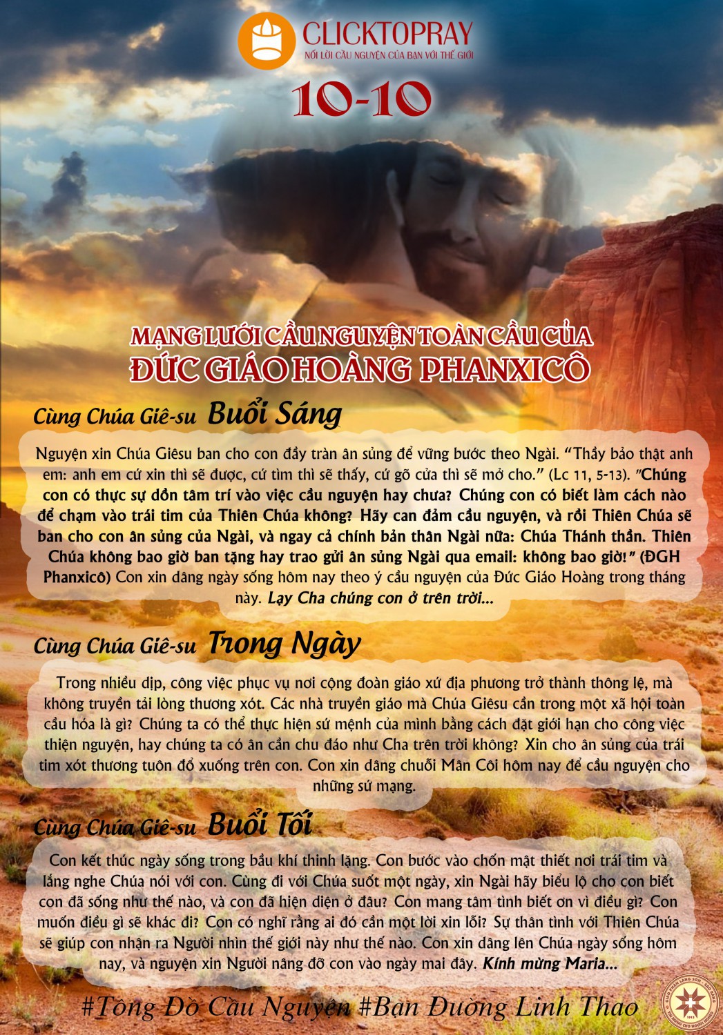 TÔNG ĐỒ CẦU NGUYỆN, NGÀY 10-10