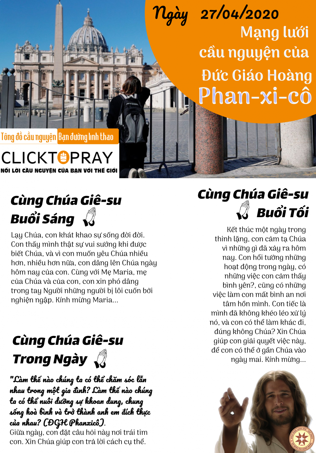 Tông đồ Cầu nguyện ngày 27/4