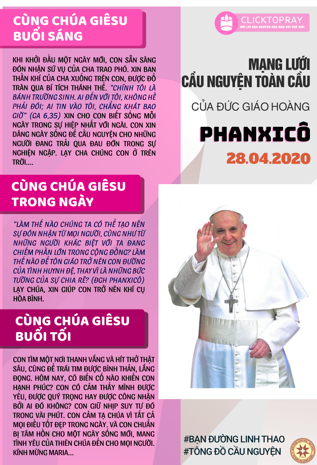 Tông đồ Cầu nguyện ngày 28/4