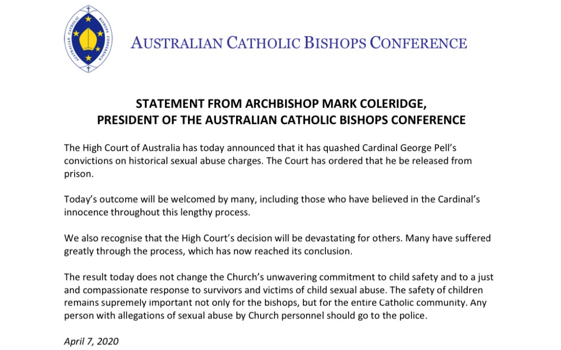 tuyen bo duc hong y george pell vo toi