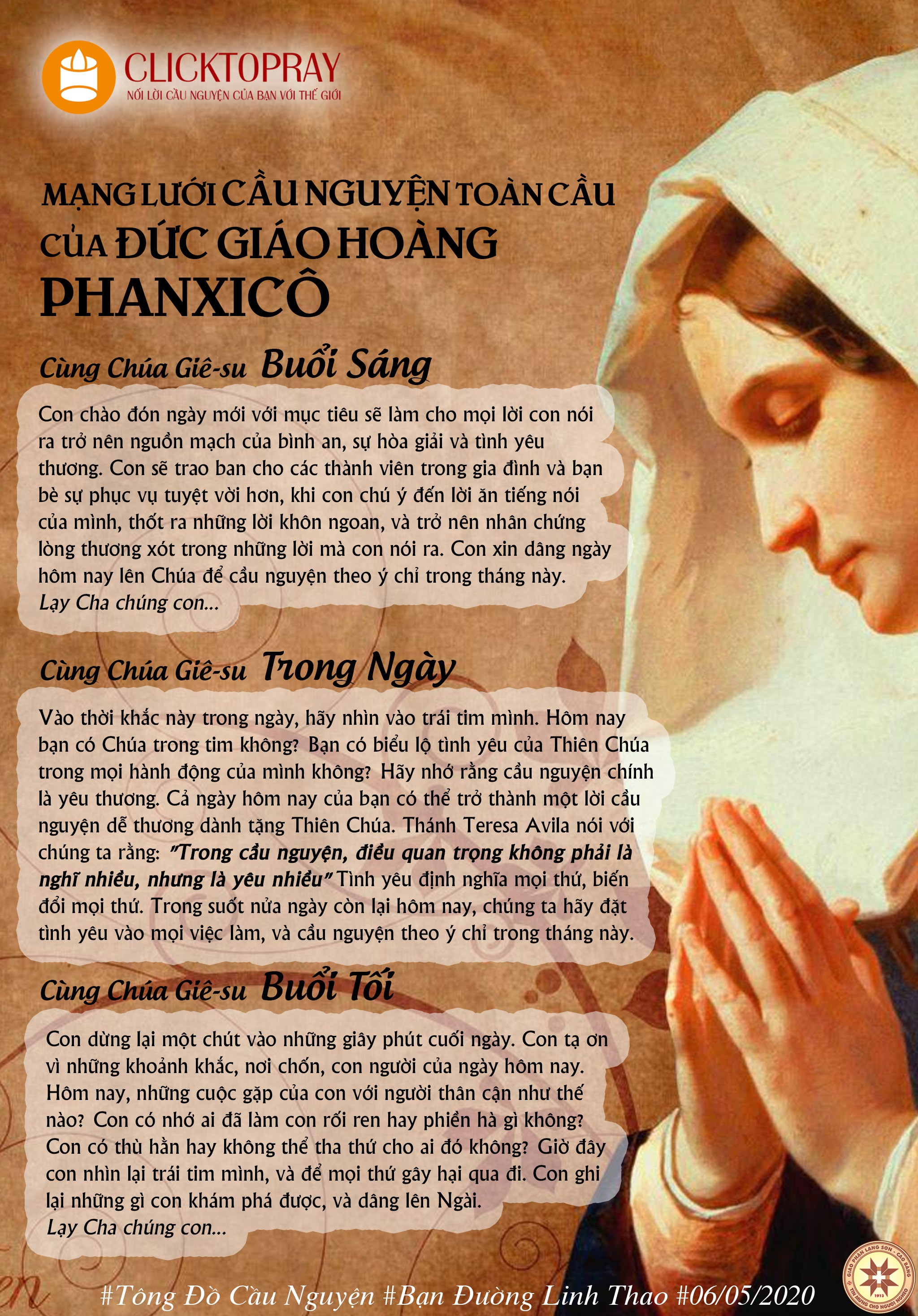 Tông đồ Cầu nguyện ngày 06/5