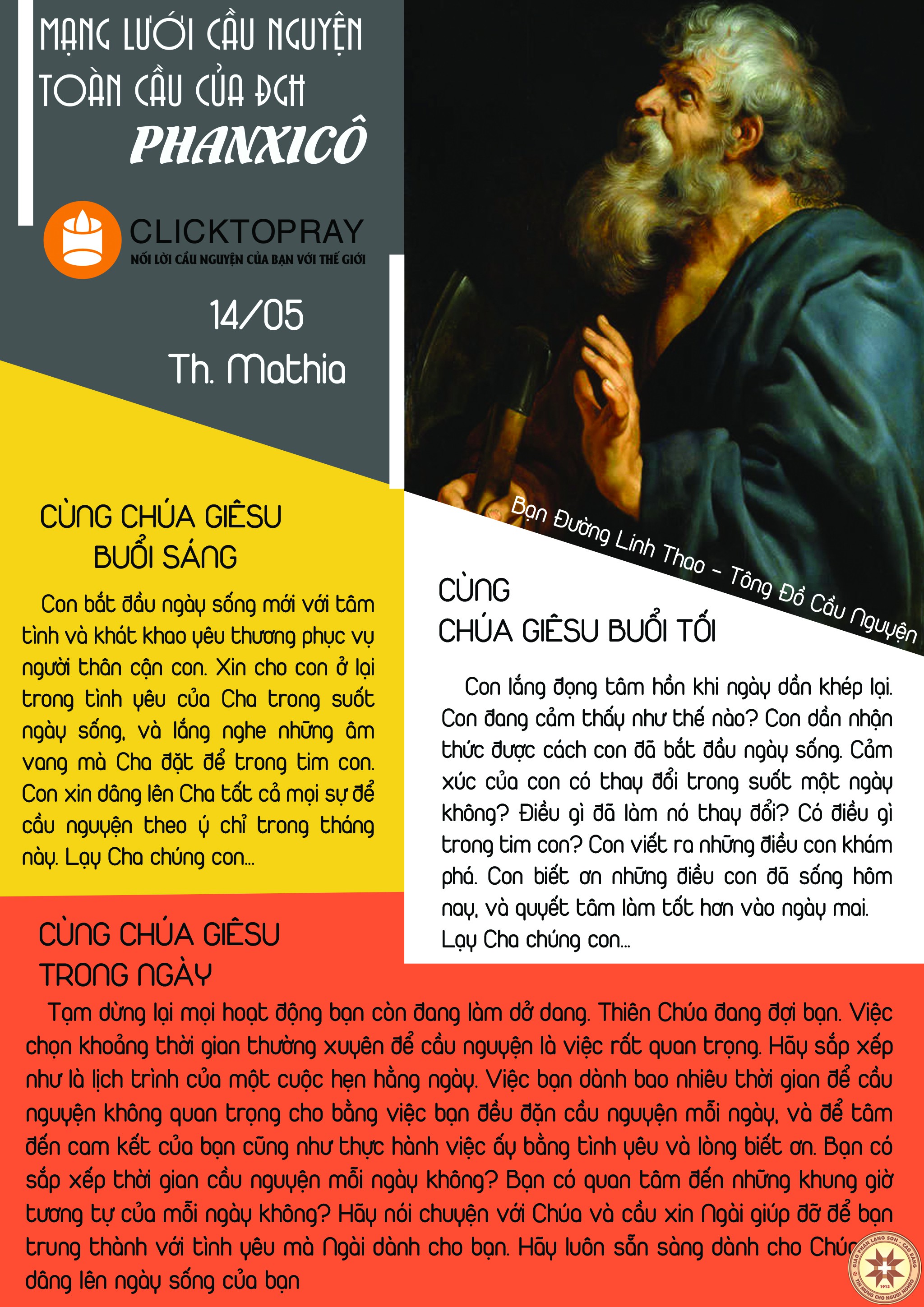 Tông đồ Cầu nguyện ngày 14/5