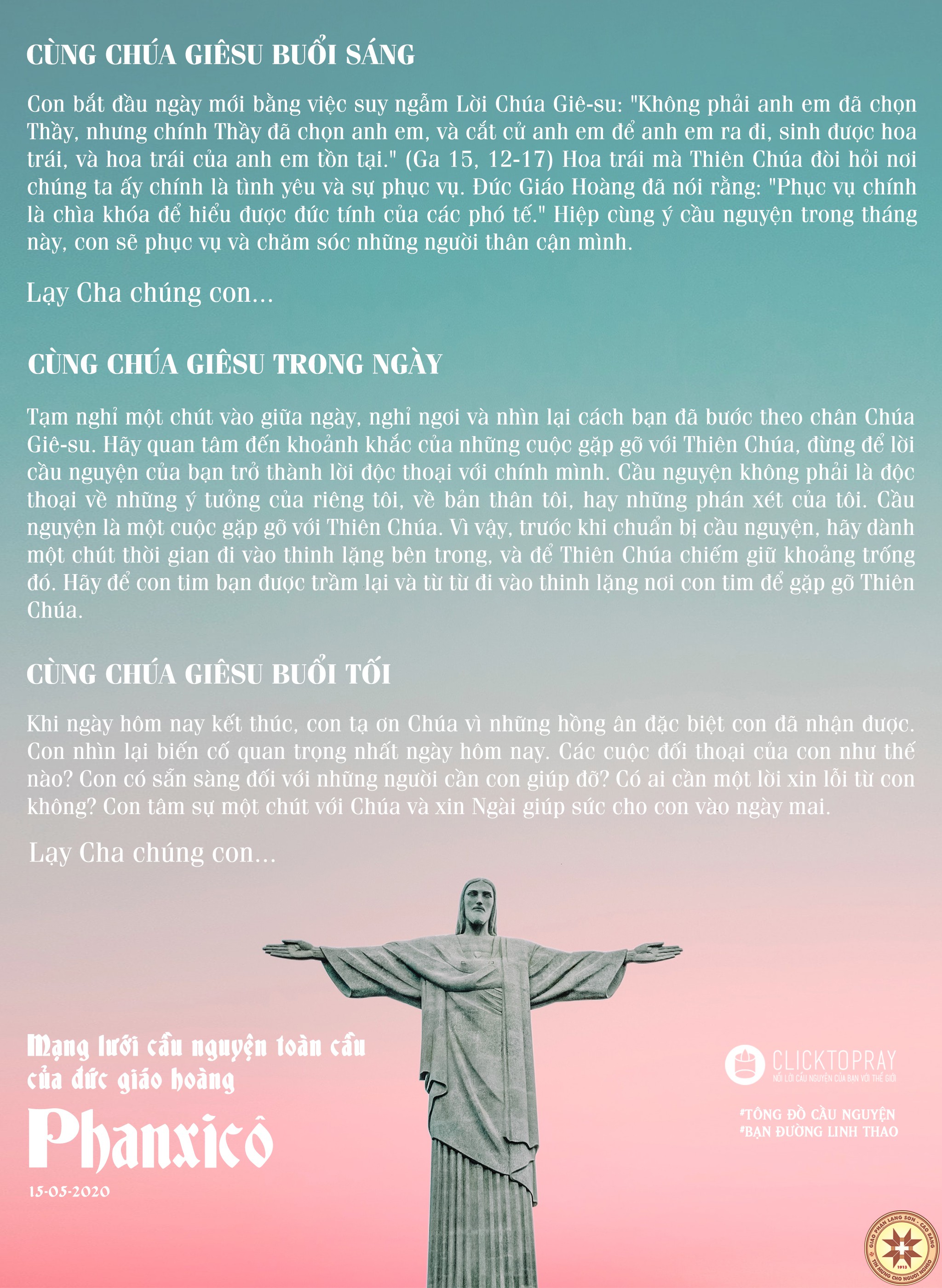 Tông đồ Cầu nguyện ngày 15/5