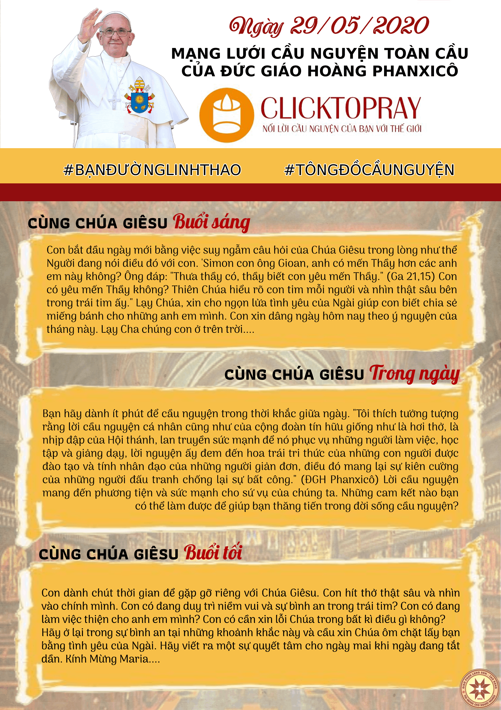 Tông đồ Cầu nguyện ngày 28/5