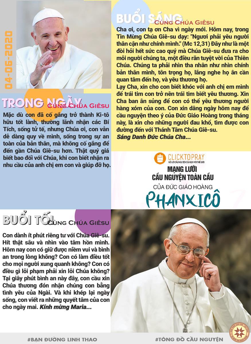 Tông đồ Cầu nguyện ngày 04/6