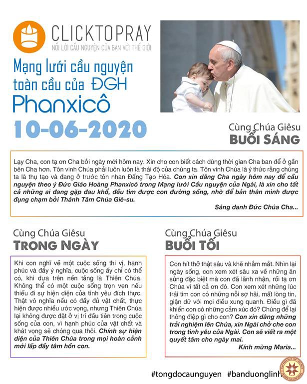 Tông đồ Cầu nguyện ngày 10/6