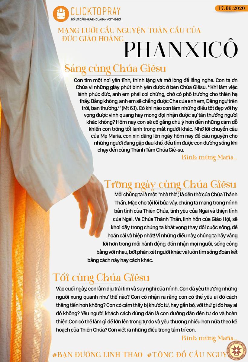 Tông đồ Cầu nguyện ngày 17/6