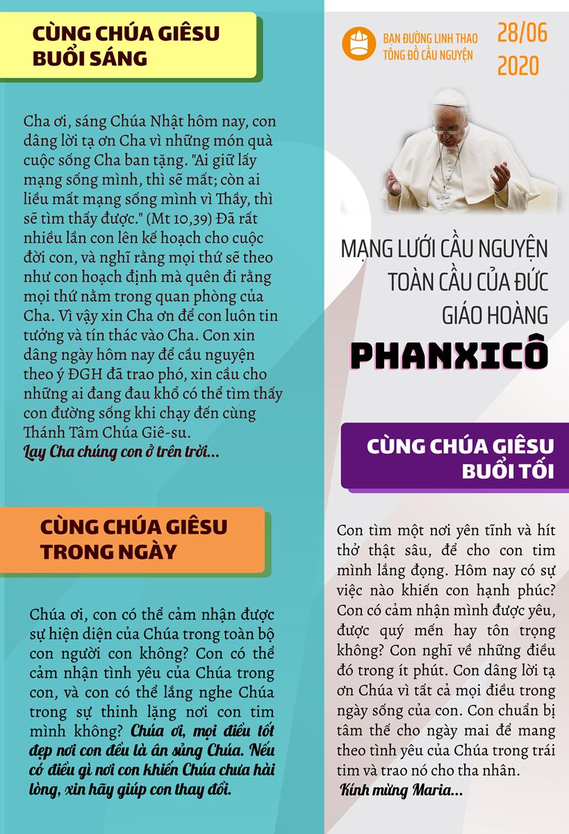 Tông đồ Cầu nguyện ngày 28/6