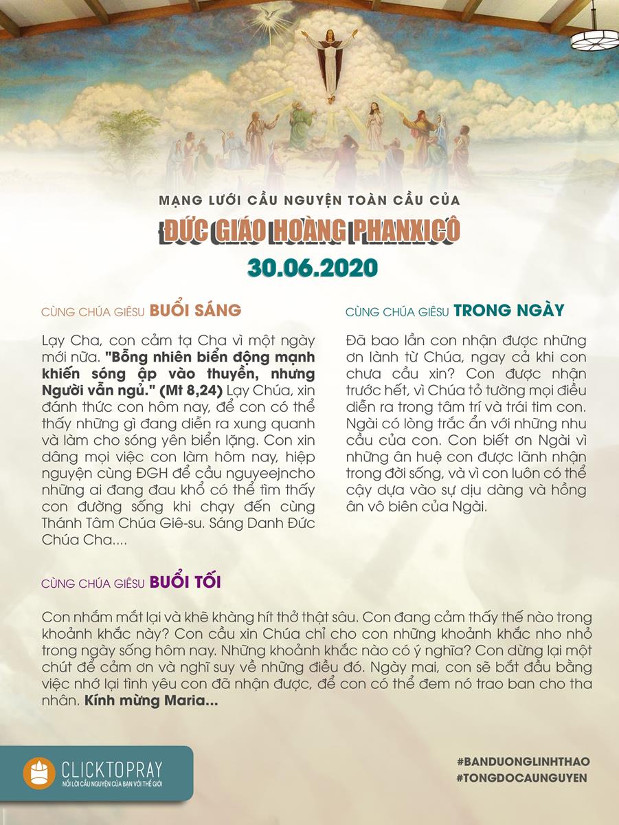 Tông đồ Cầu nguyện ngày 30/6
