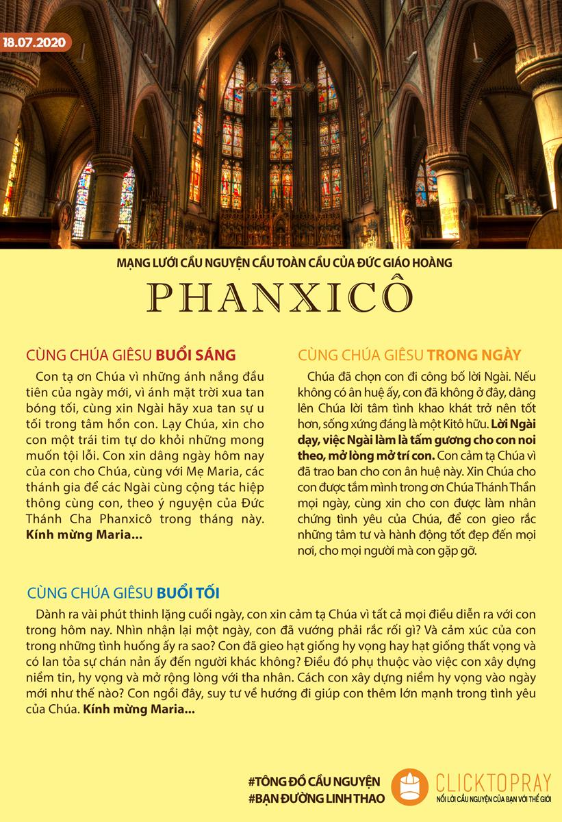 Tông đồ Cầu nguyện ngày 18/7