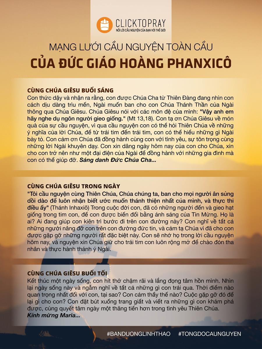 Tông đồ Cầu nguyện ngày 24/7