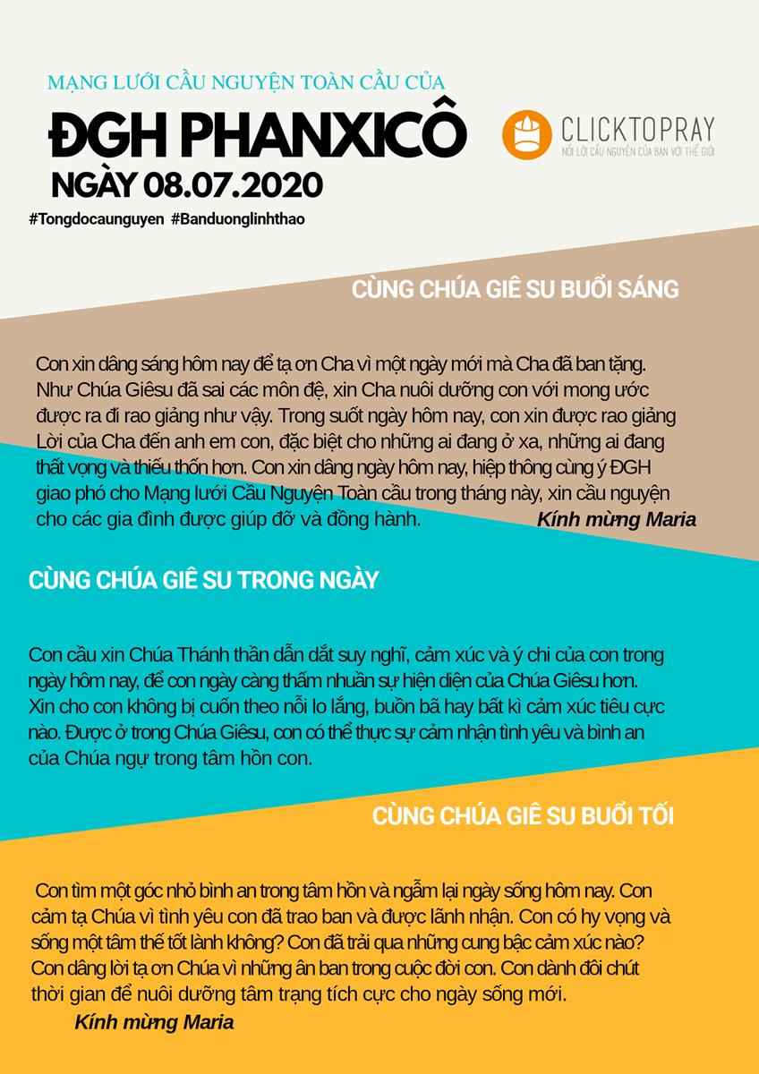 Tông đồ Cầu nguyện ngày 08/7