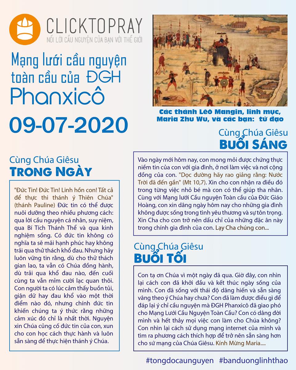 Tông đồ Cầu nguyện ngày 09/7