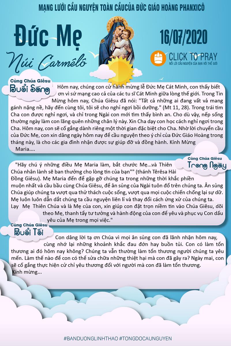 Tông đồ Cầu nguyện ngày 17/7