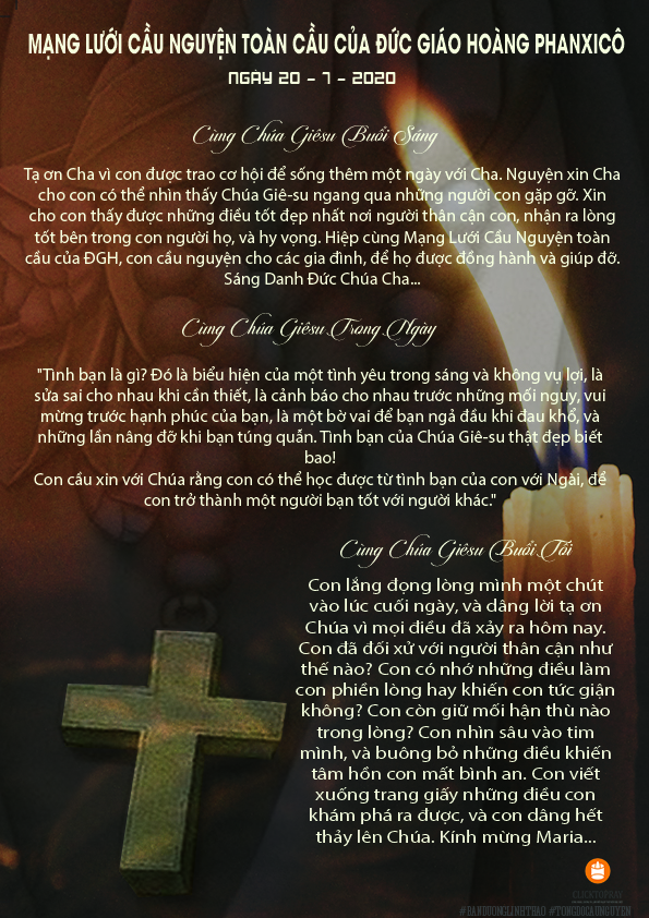 Tông đồ Cầu nguyện ngày 20/7