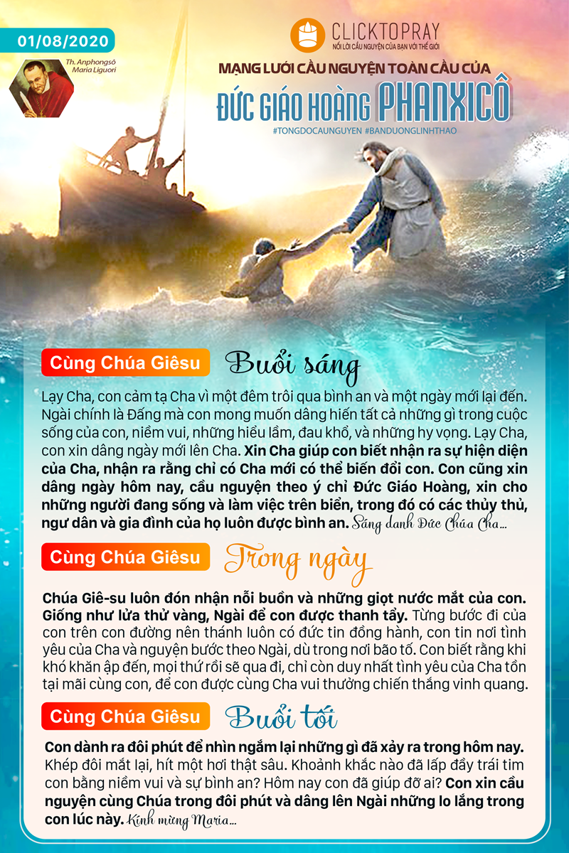 Tông đồ Cầu nguyện ngày 01/8