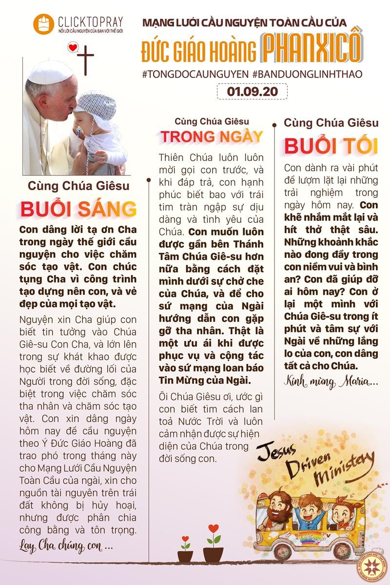 Tông đồ Cầu nguyện ngày 01/9