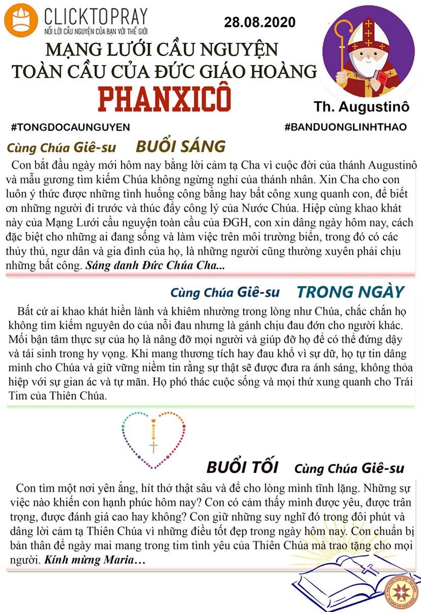 Tông đồ Cầu nguyện ngày 28/8
