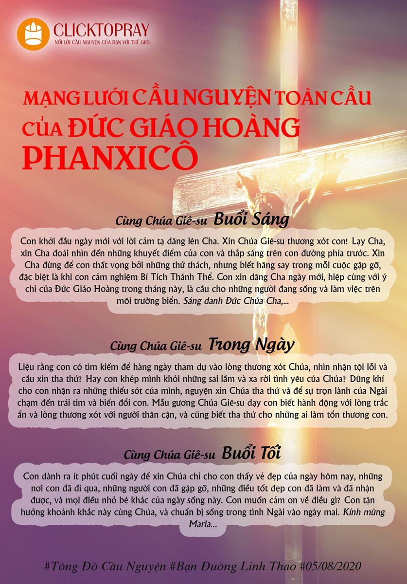 Tông đồ Cầu nguyện ngày 05/8