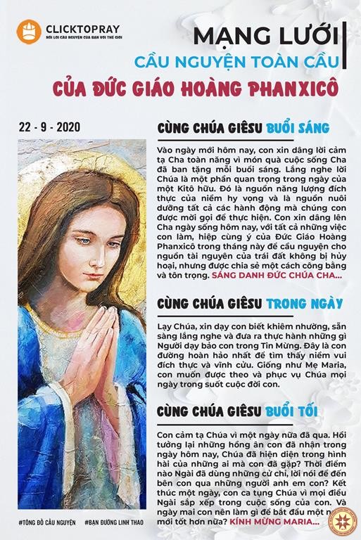 Tông đồ Cầu nguyện ngày 22/9