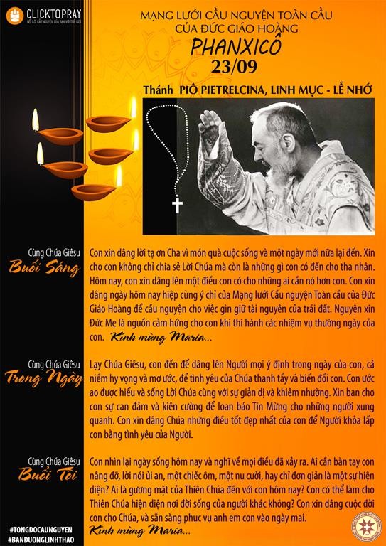 Tông đồ Cầu nguyện ngày 23/9