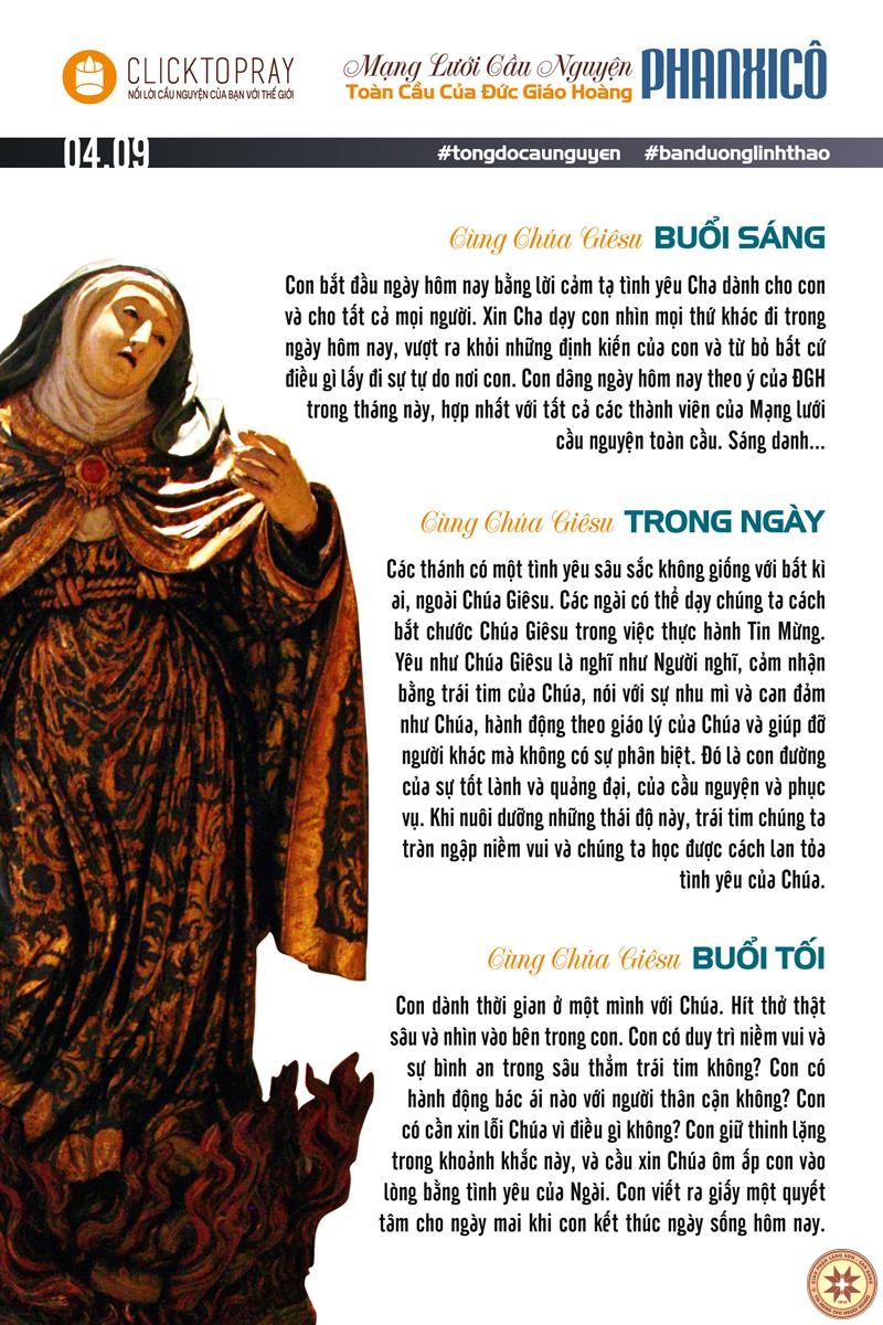 Tông đồ Cầu nguyện ngày 04/9