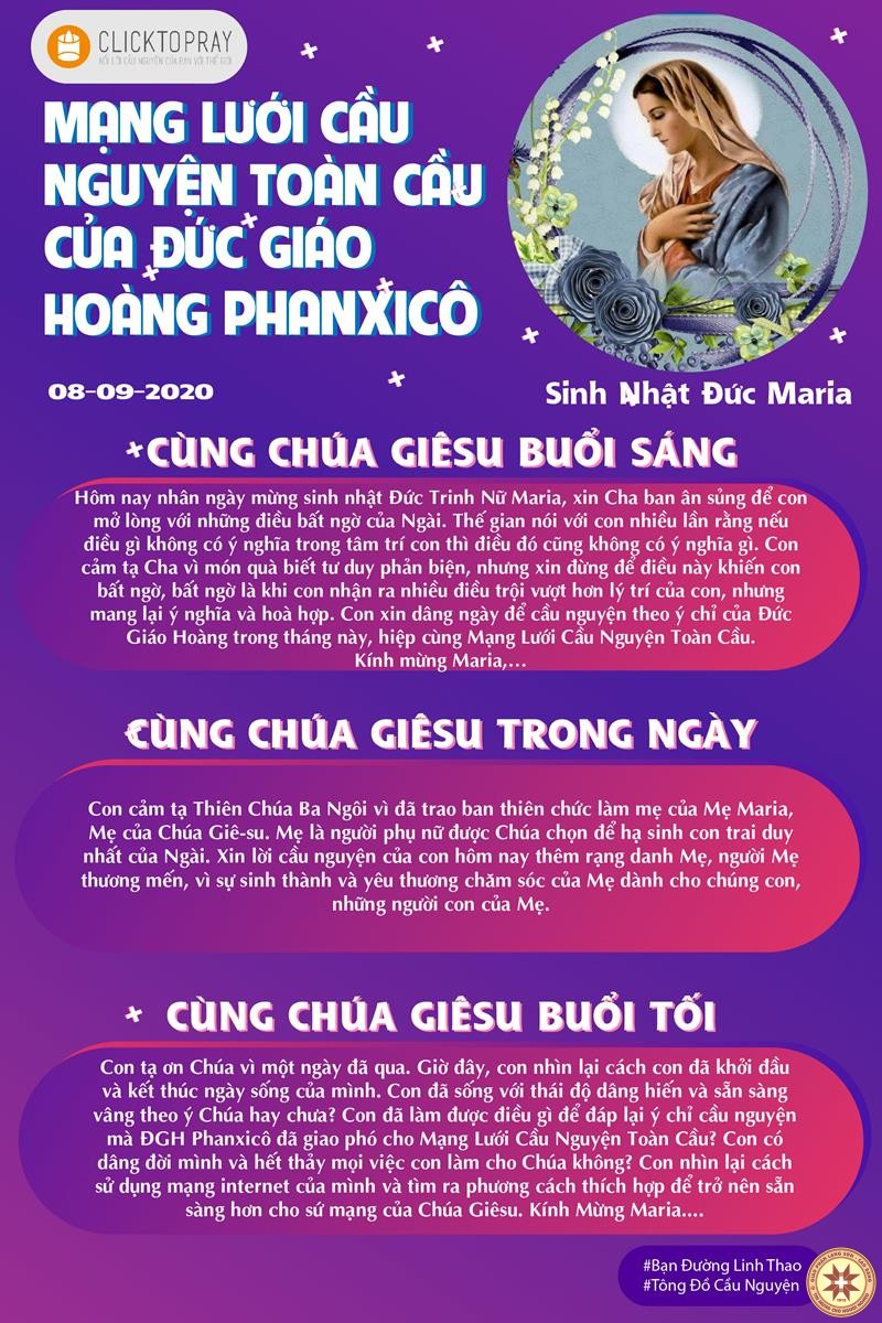 Tông đồ Cầu nguyện ngày 08/9