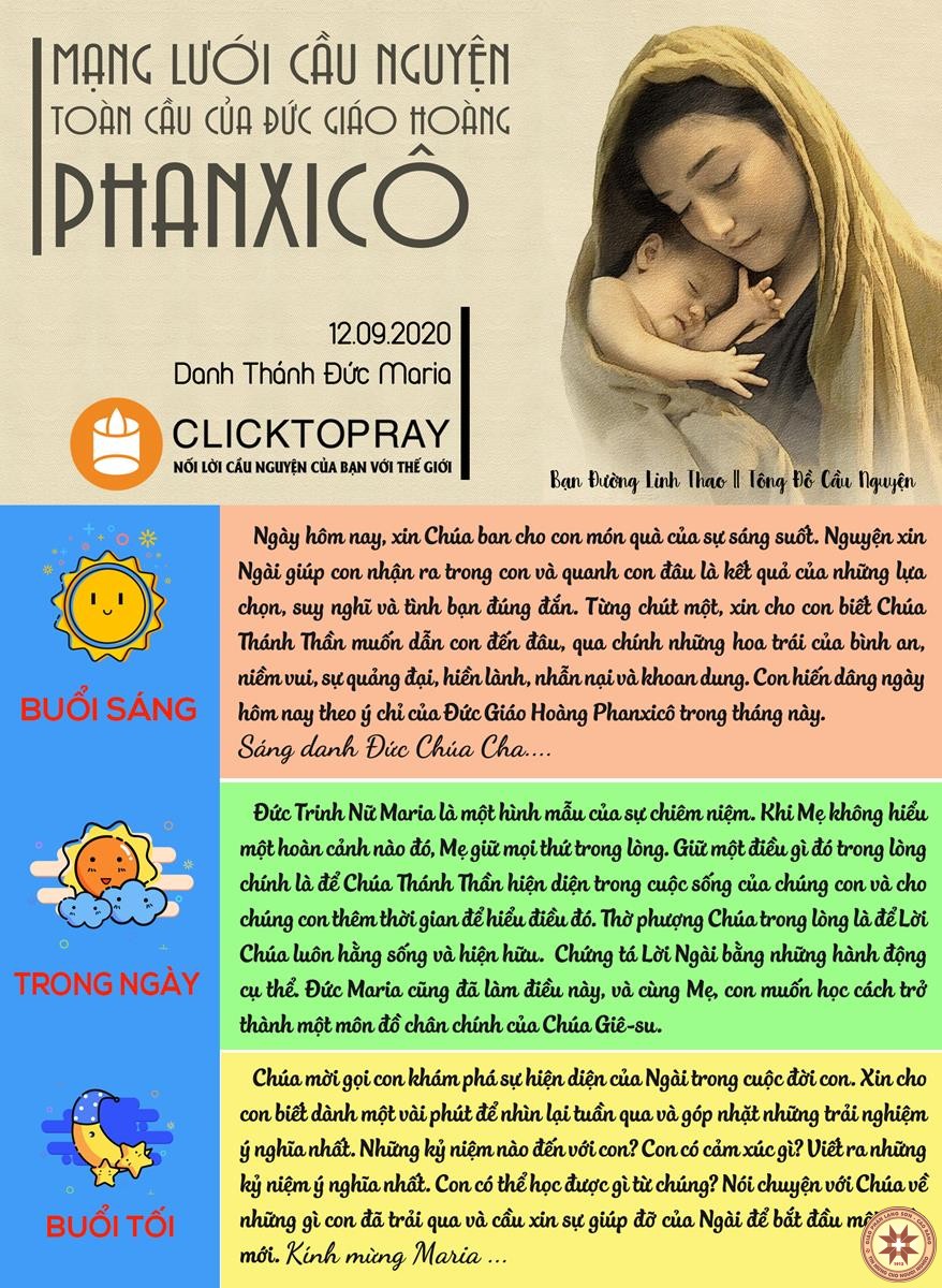 Tông đồ Cầu nguyện ngày 12/9